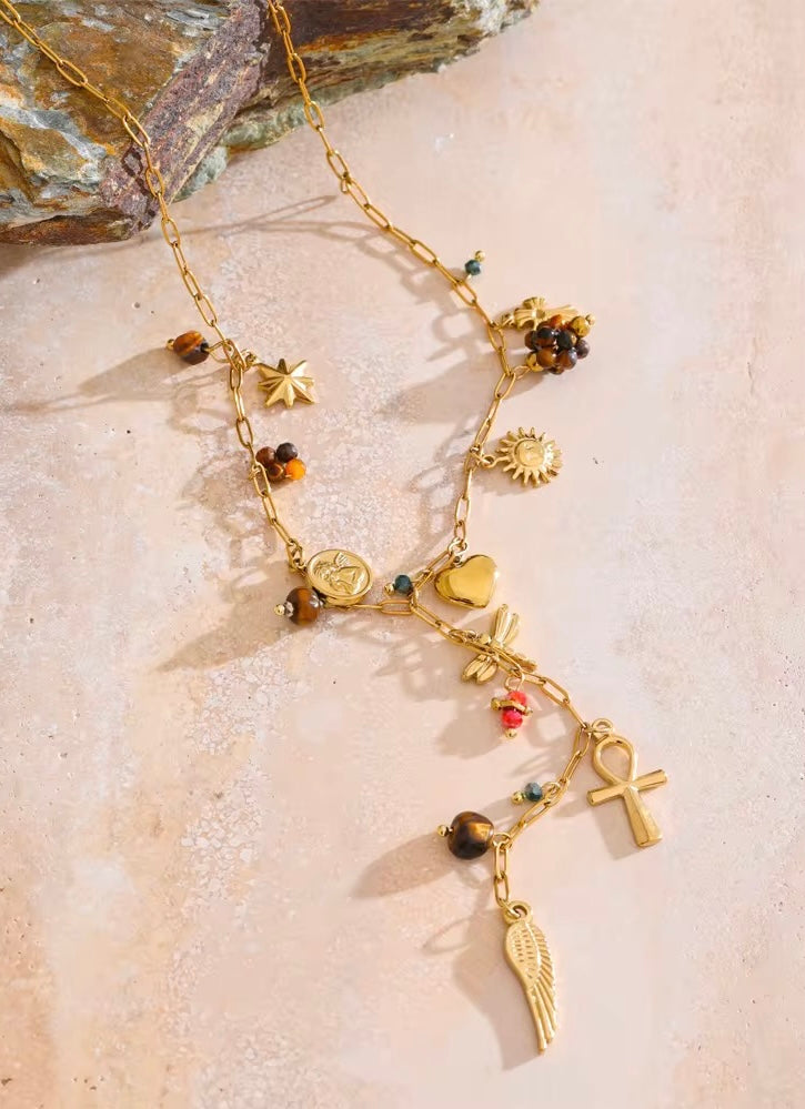 Wing Cross Heart Necklace