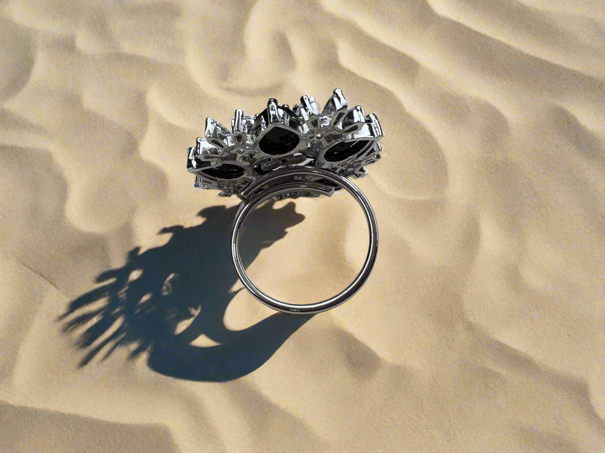 White Leaf Diamond Ring