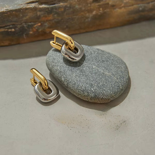 Gold Silver chunky Earring