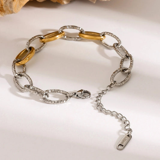 Silver and Gold Chain Bracelet