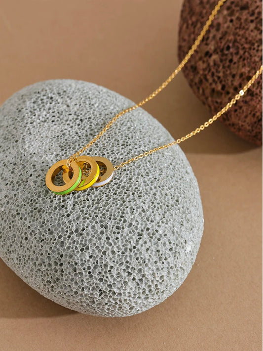 Enamel Three Round Pendant