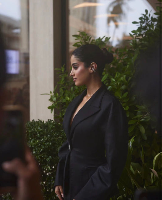 Hollow Chunky Silver Ear Cuff // Janhvi Kapoor