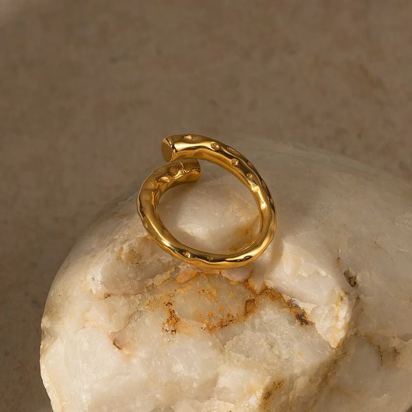 18K Gold Plated Hug Adjustable Ring