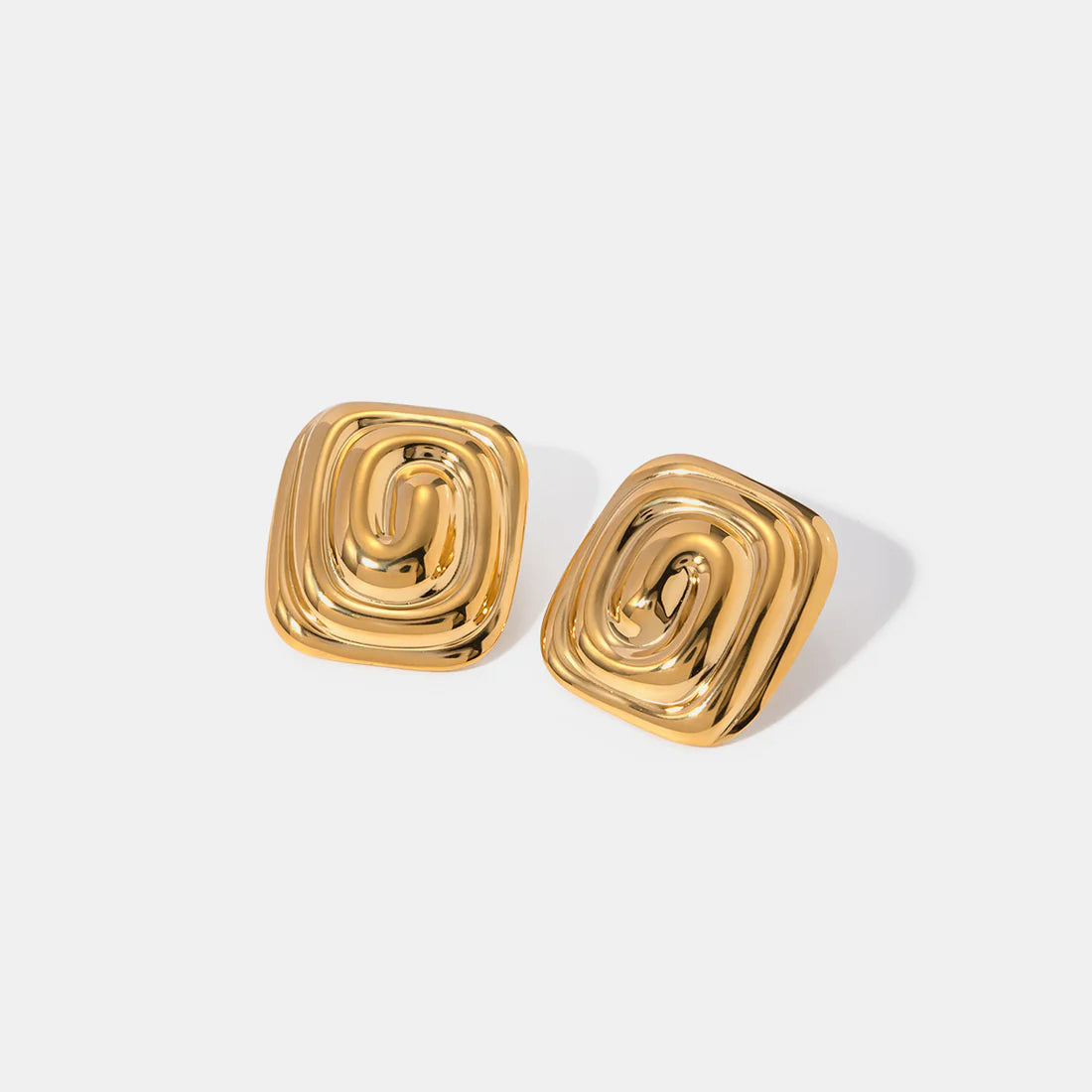 Spiral square Earring Gold