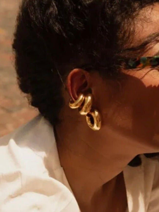 Hollow Chunky Gold Ear Cuff