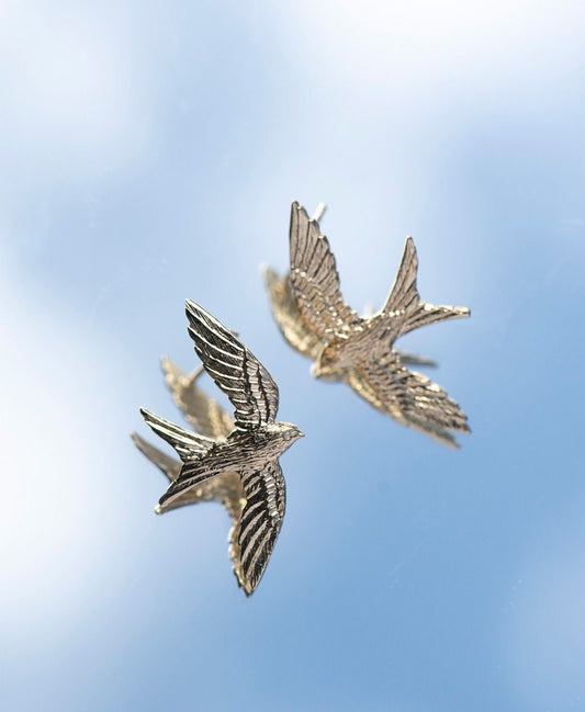 Skye Bird Earrings ( silver )