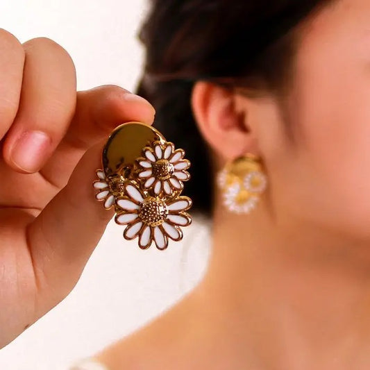 Sunflower Drop Earrings