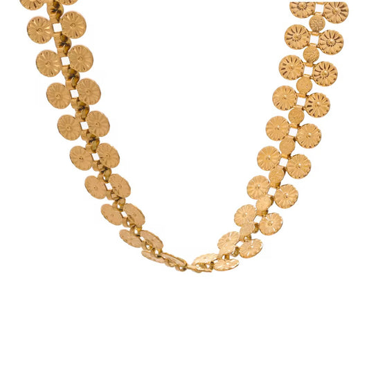 Gold Sun Flower  Necklace