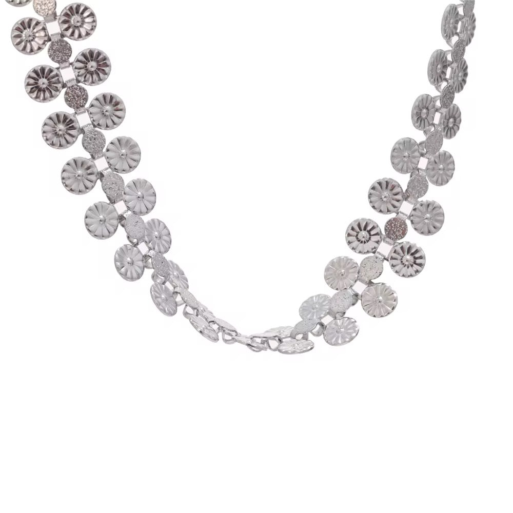 Silver Sun Flower Necklace