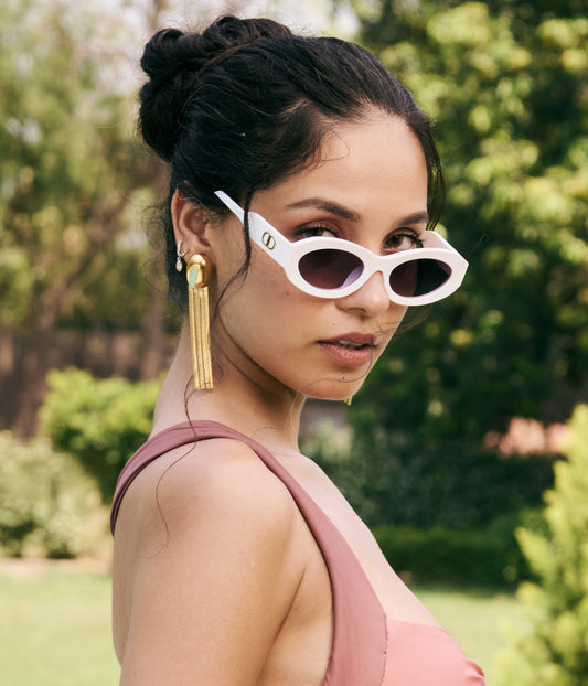 Oval Tassel Hanging chain Earring