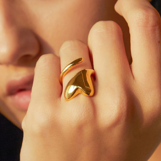 Heart Wrapped 18K Gold Plated adjustable ring