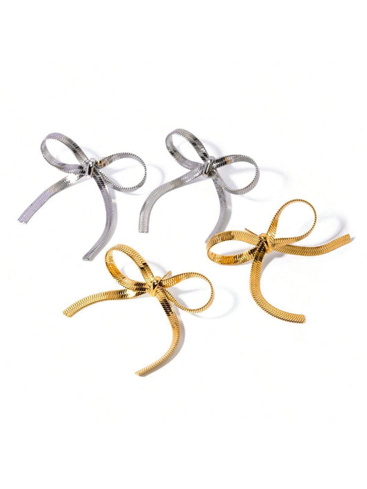 Litmus Bow Earring silver