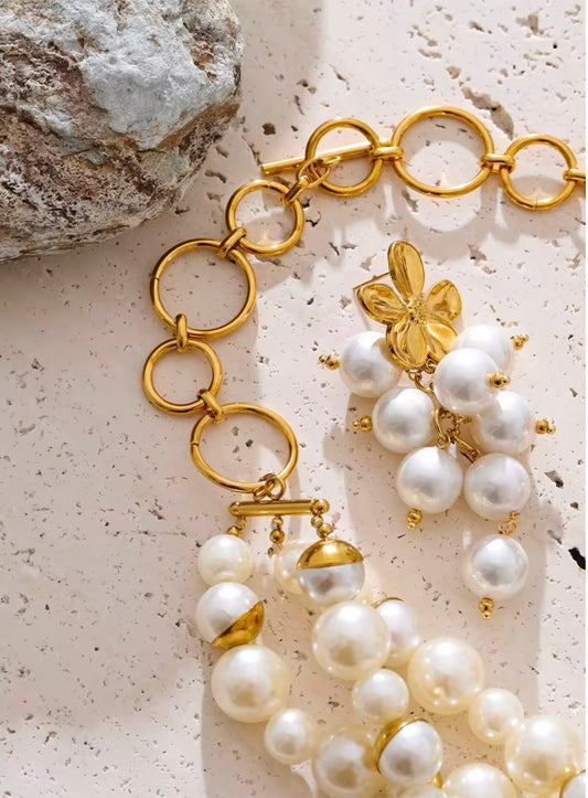 Golden Bloom Grapes Earrings