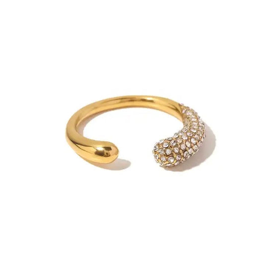 Open Zircon Paved Adjustable Ring