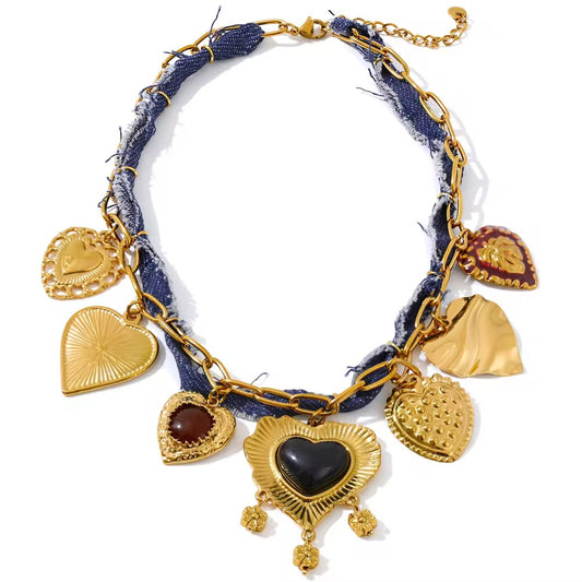 Denim Love Necklace