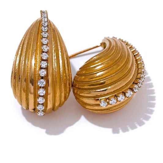 Zircon Chunky Drop Earrings