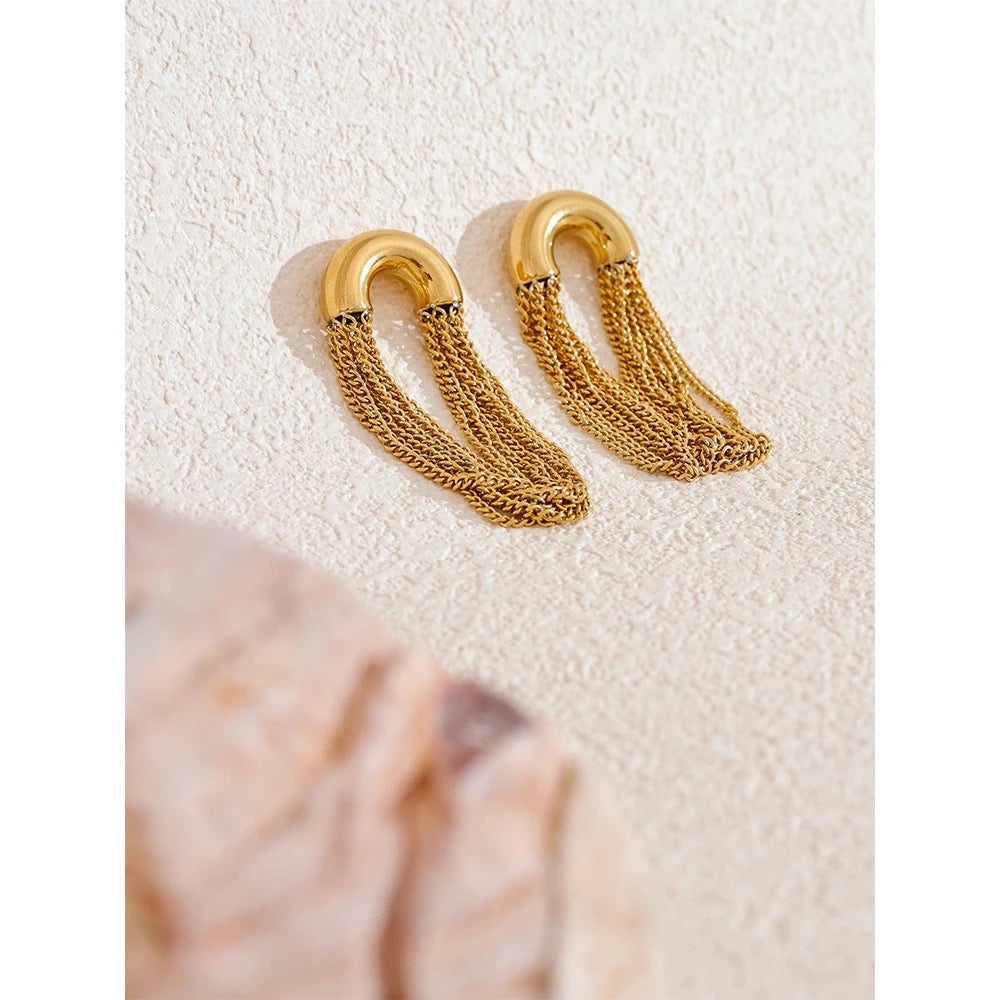 Gold Mesh Earring