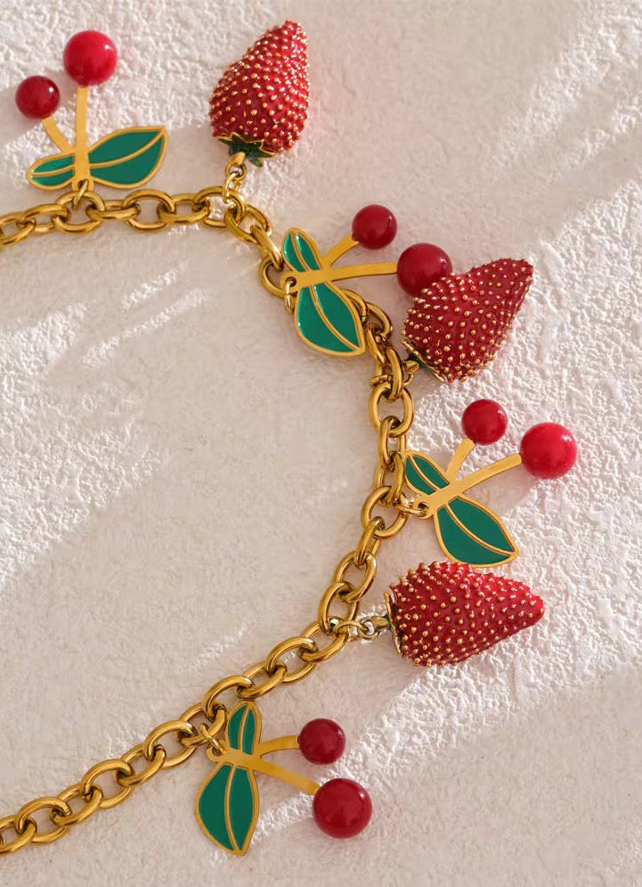 Strawberry Cherry Necklace