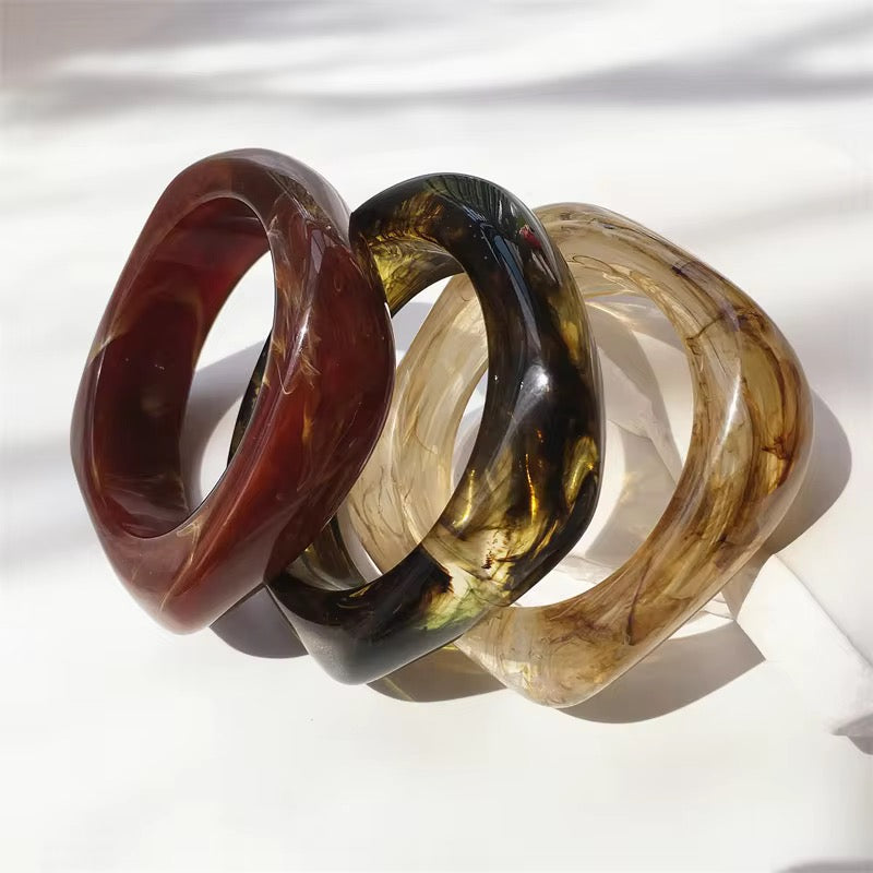 Brown Chunky Resin Bracelet