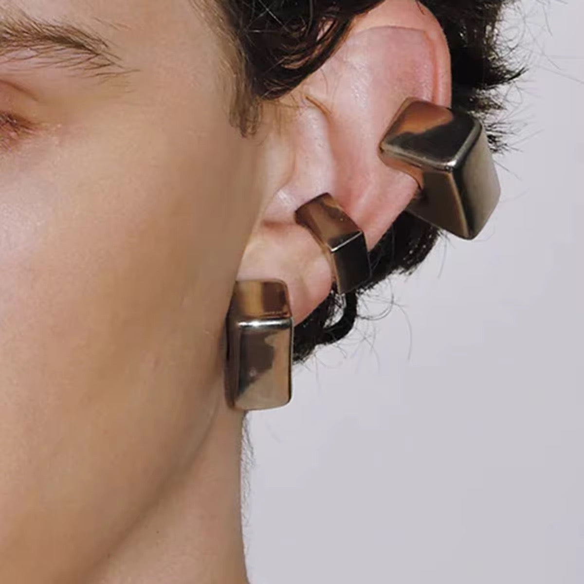Block Ear Cuff Silver