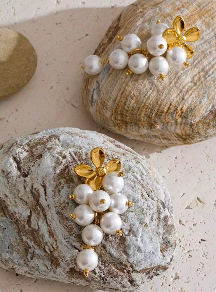 Golden Bloom Grapes Earrings