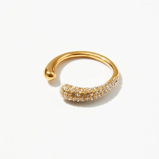 Open Zircon Paved Adjustable Ring