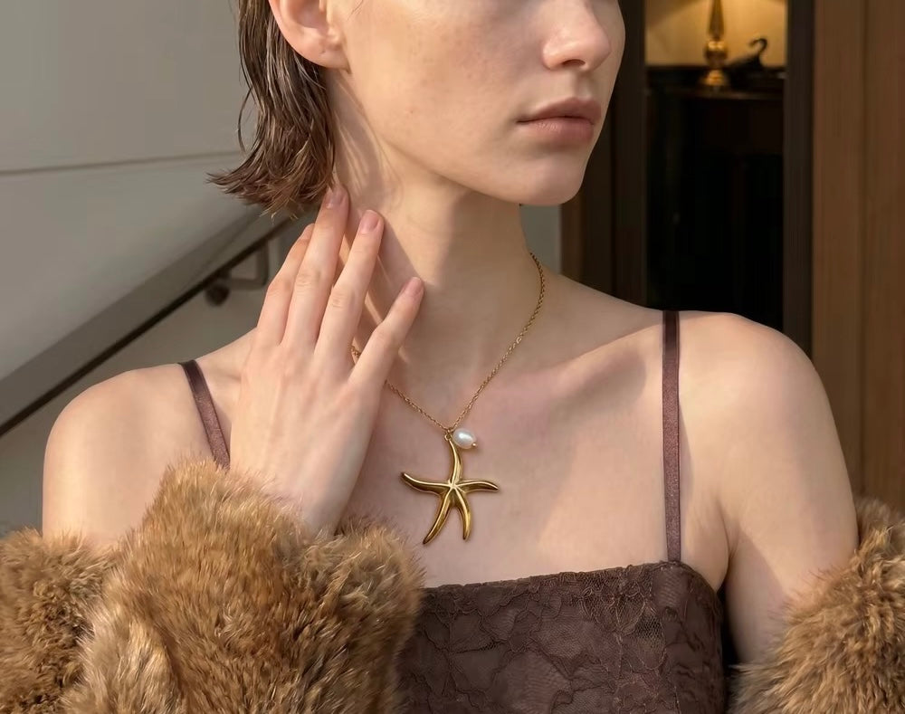 Pearl  Starfish Necklace