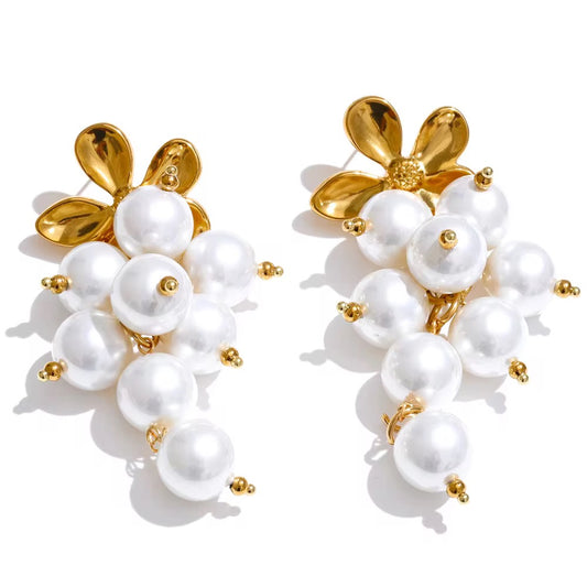 Golden Bloom Grapes Earrings