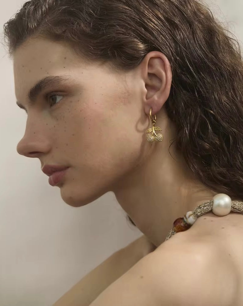 Cherry Drop zircon Earring