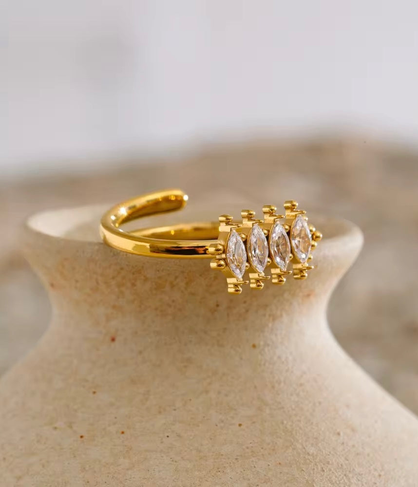 Crown Zirconia Open Ring