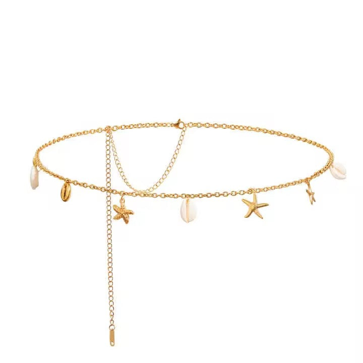 Sea shell Beach Waist Gold Chain