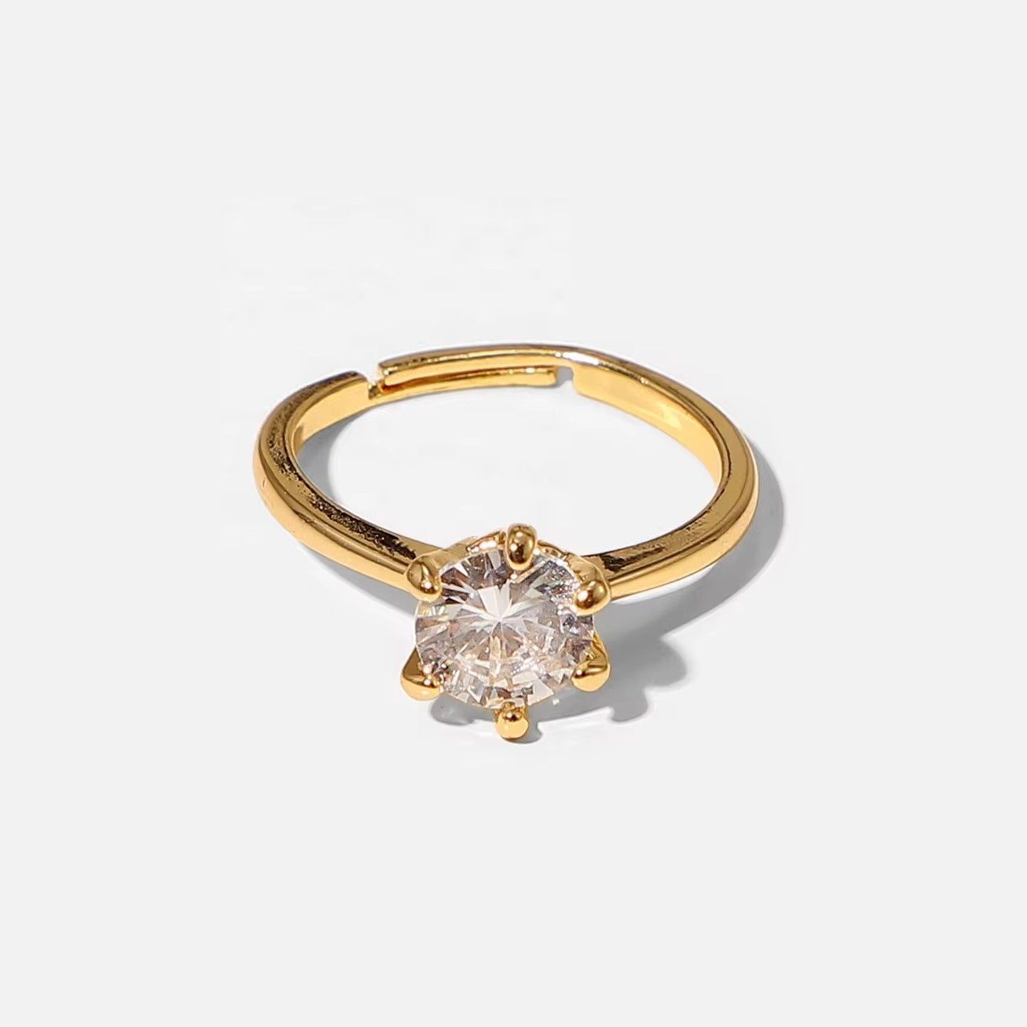 Solitaire  Adjustable Gold Ring