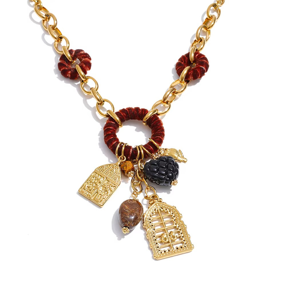 Velvet Ring Charm Necklace