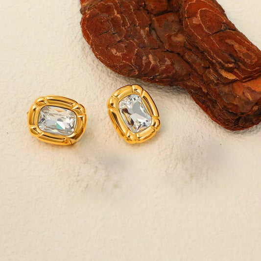 Solitaire Hoop Earrings