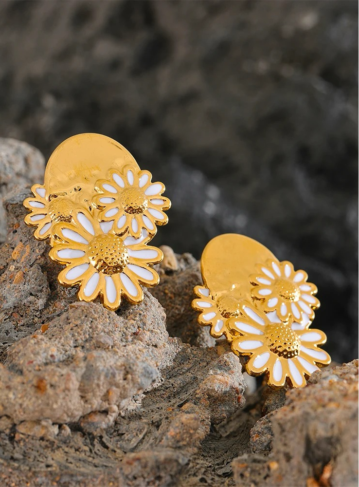 Sunflower Drop Earrings
