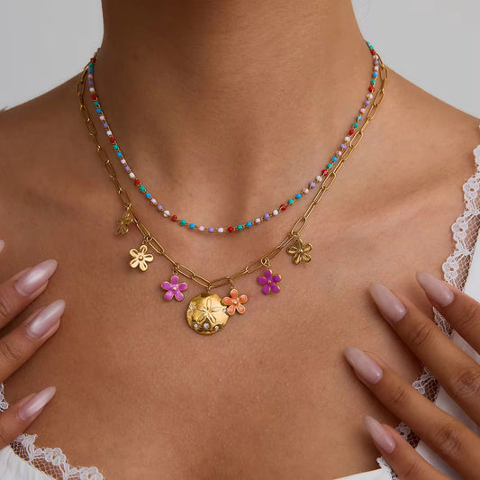 Floral Bloom charm Necklace