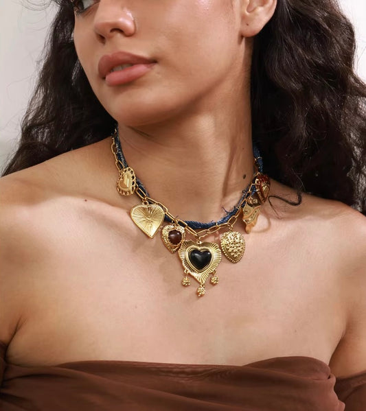 Denim Love Necklace