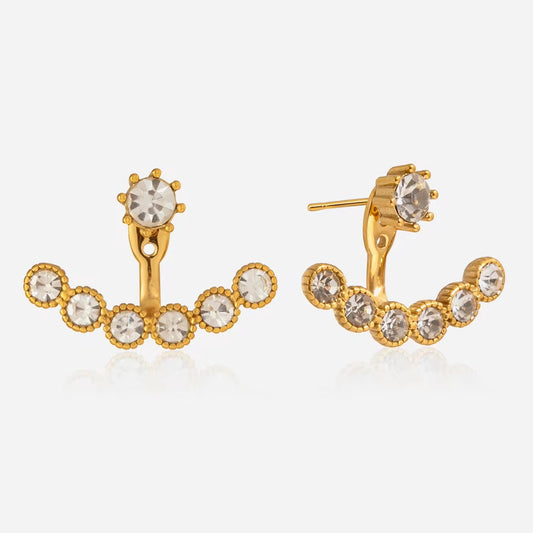 Caroline Gold Rhinestone Huggie Earring