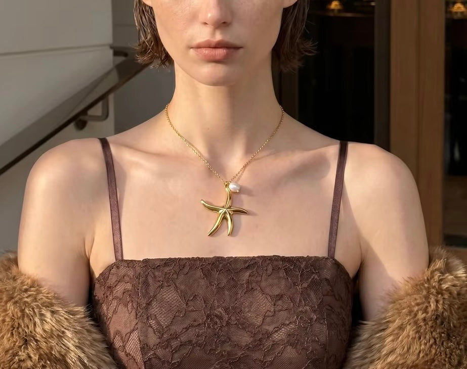 Pearl  Starfish Necklace