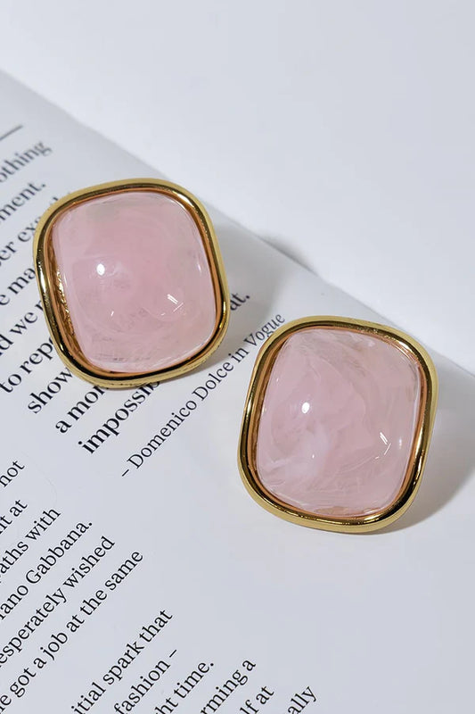 Pink Jade Earrings