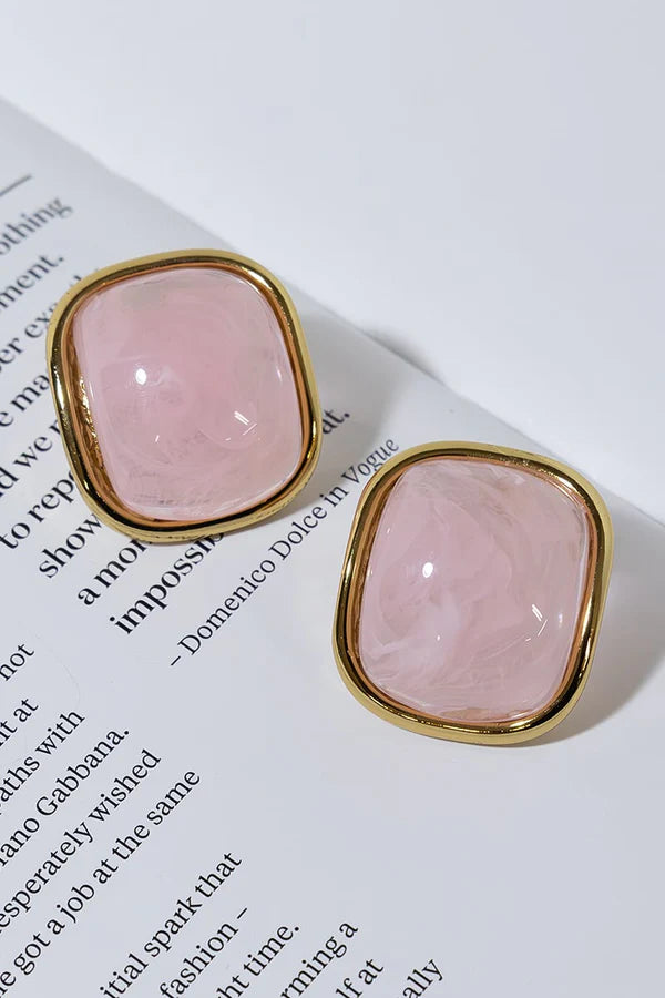 Pink Jade Earrings