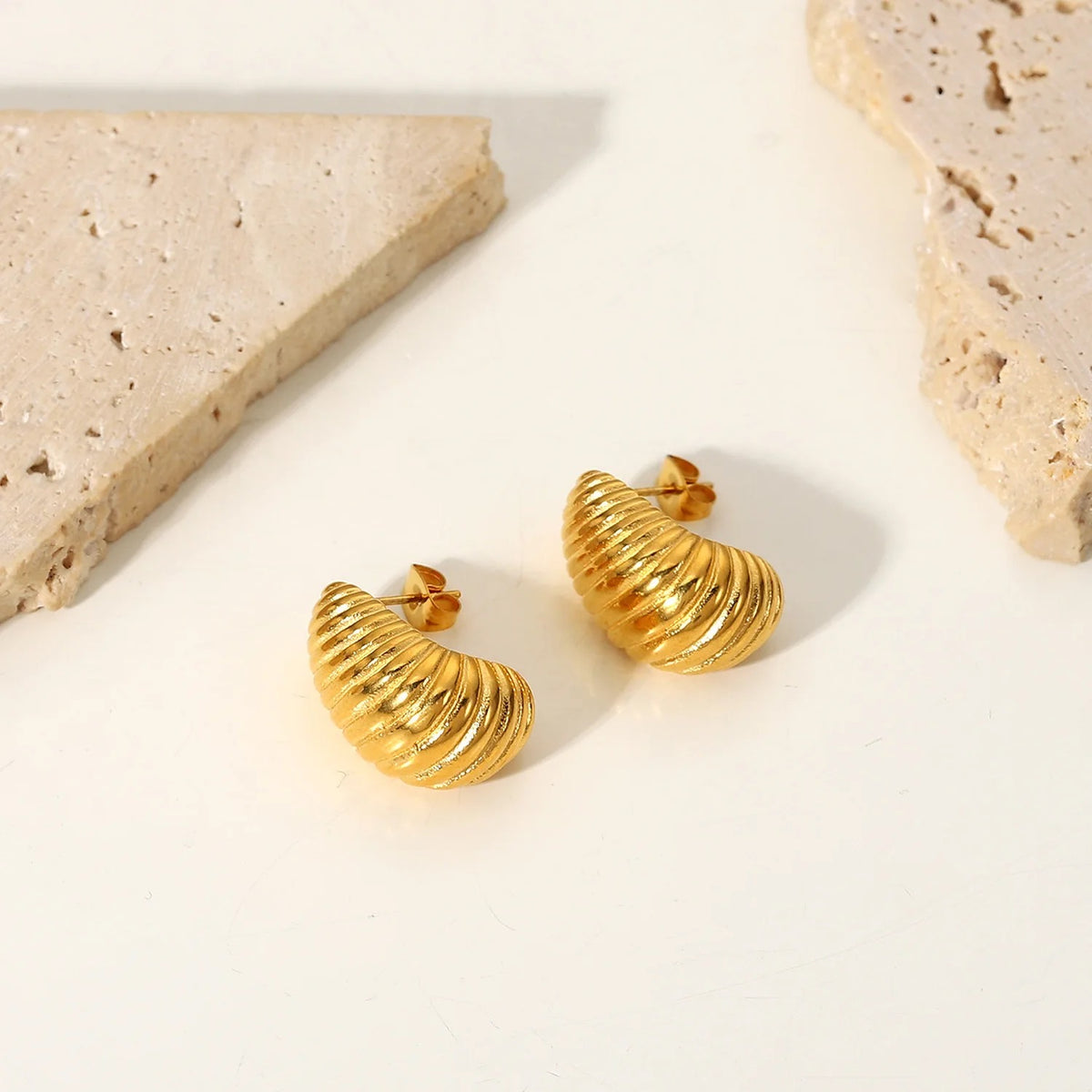Croissant Chunky Stud Earrings