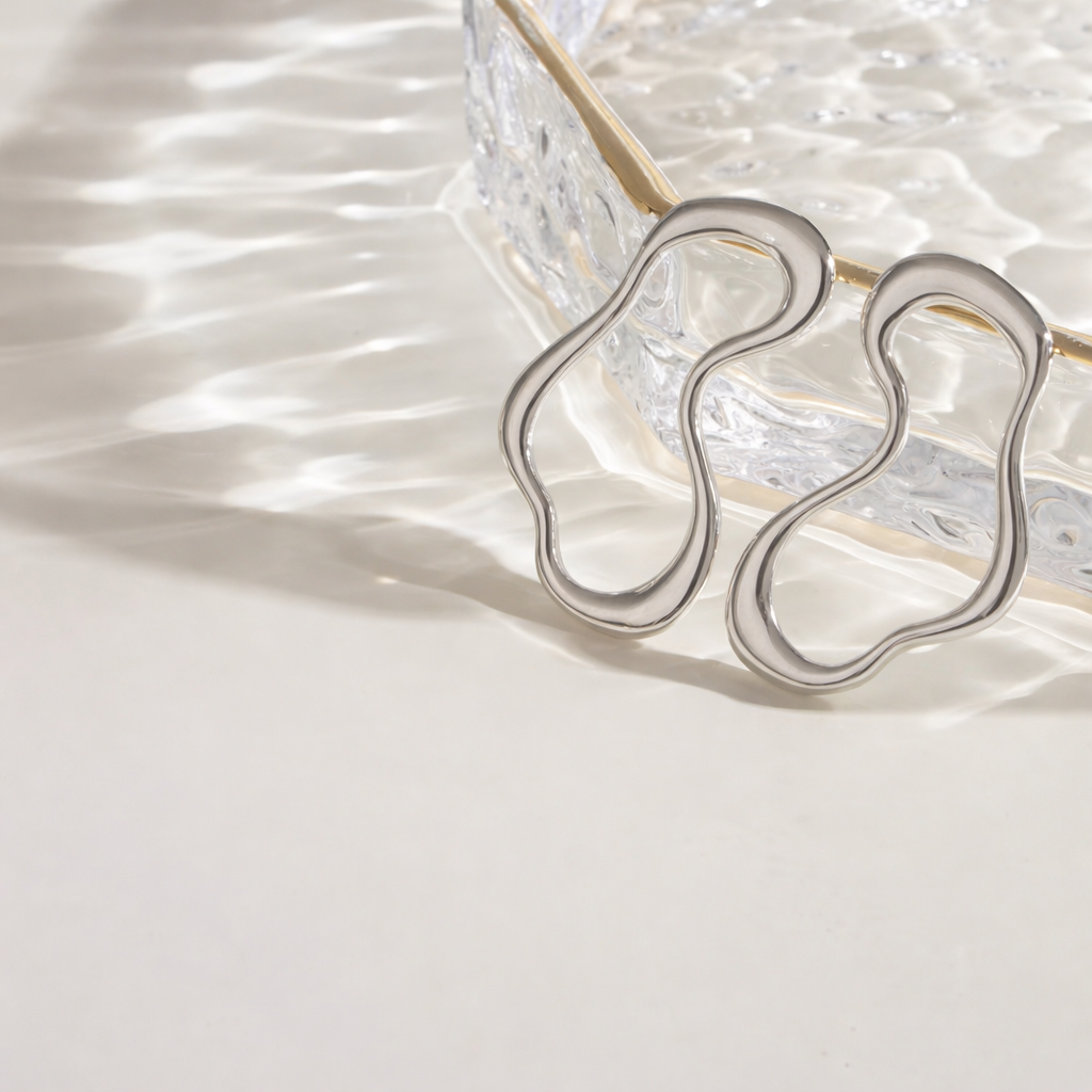 Silver Wave Earrings