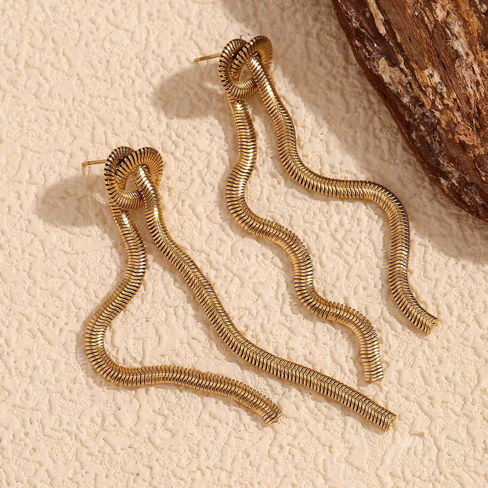 Snake Bone Knot Earrings