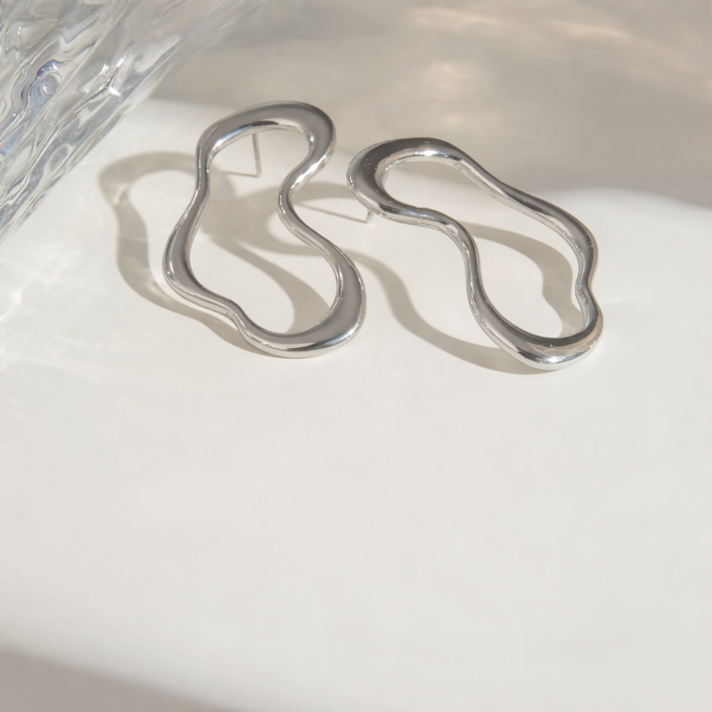 Silver Wave Earrings