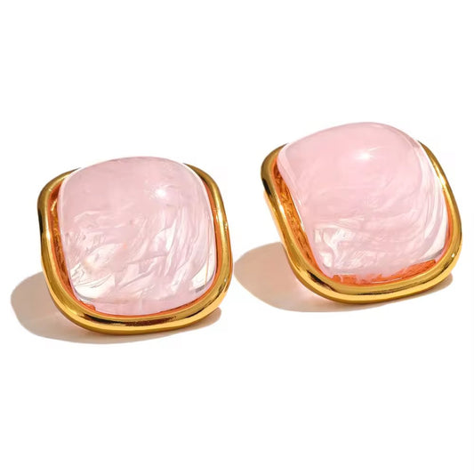 Pink Jade Earrings