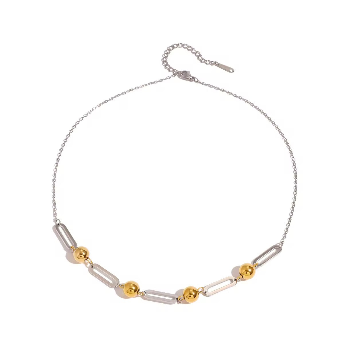 Two Tone Ball Chain Necklace