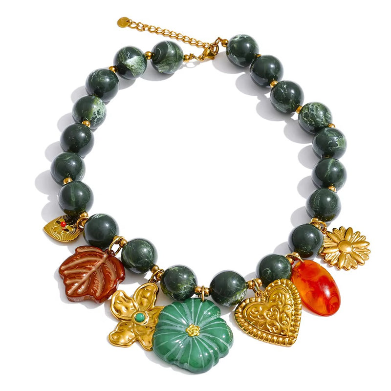 Green Forest Bloom Necklace