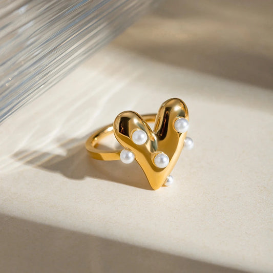 Heart Pearl Ring