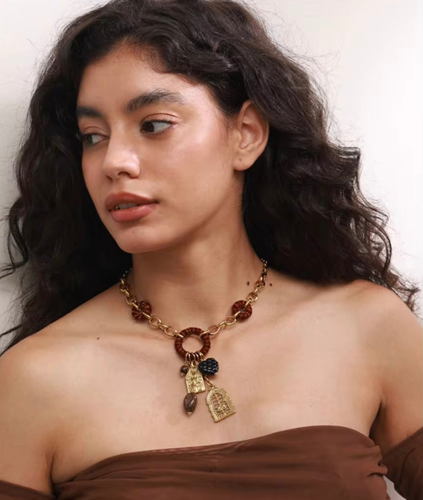 Velvet Ring Charm Necklace